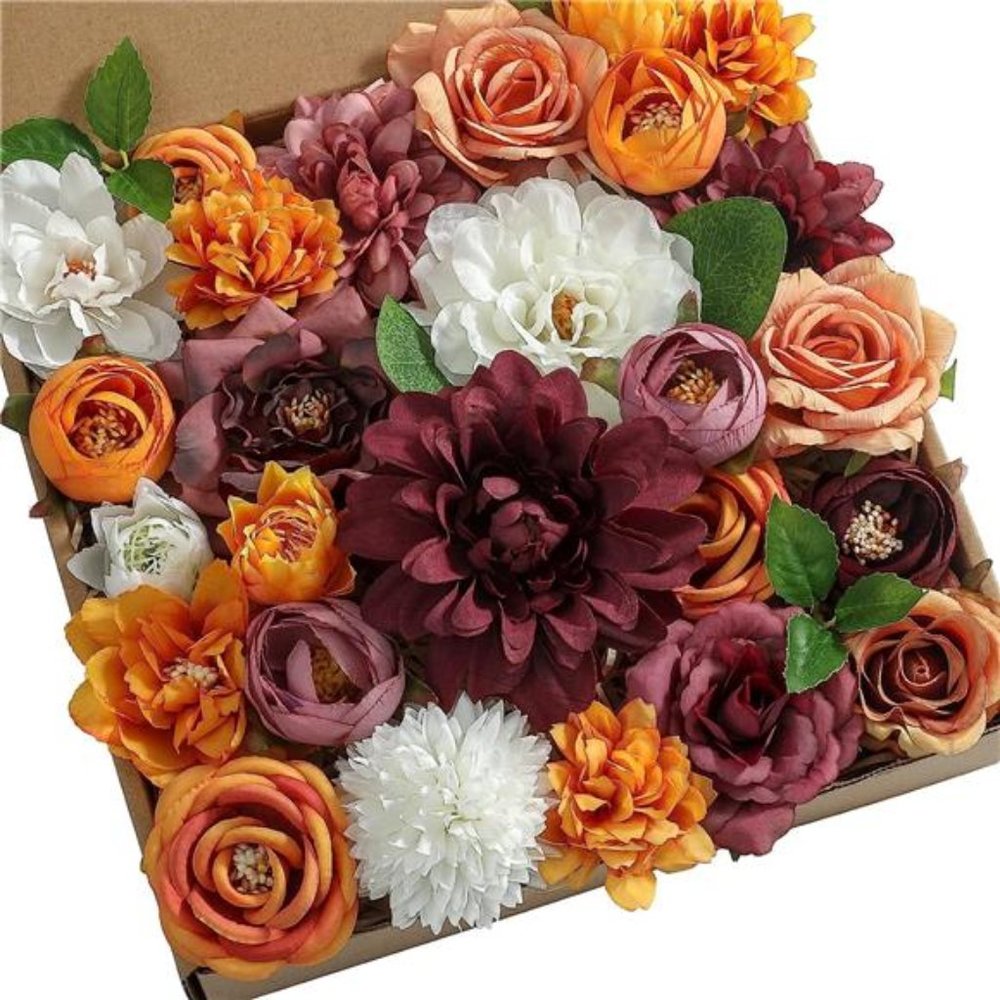 26Heads Artificial Flowers Bulk Wedding Decorations Mix Silk Fake Flowers DIY